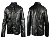 CLASSIC BLACK MENS LEATHER BLAZER