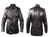 DARK BROWN MENS LEATHER BLAZER