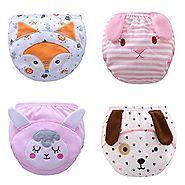 Max shape Toddler Baby Girl Pee Potty Training Pants Cute Diaper Nappy 4 Pack XL