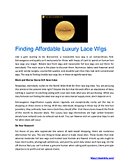Finding Affordable Luxury Lace Wigs | edocr