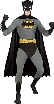 Batman Skin Suit Adult Mens Costume Superhero Hero Movie Theme Halloween Party