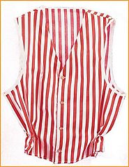 Red White Striped Vest Barbershop Quartet Singers Stage Adult Costume Accessory