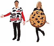 Milk and Cookie Couples Adult Standard Costume Set Men Women One Size Halloween