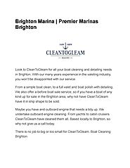 CleanToGleam for all your boat cleaning and detailing needs in Brighton