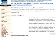 Income Tax Return Mistakes In Income Tax Return Filing Can Be Avoid If You Understand 7 Rules