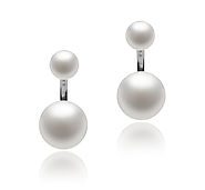 6-11mm AAA Quality Freshwater Cultured Pearl Earring Pair in Zelda White for Sale | Pearls Only