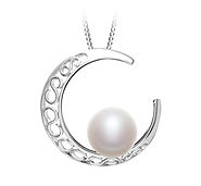 9-10mm AAA Quality Freshwater Cultured Pearl Pendant in Moon White for Sale | Pearls Only