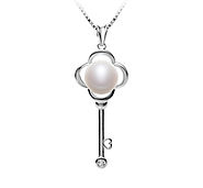 8-9mm AAA Quality Freshwater Cultured Pearl Pendant in Key White for Sale | Pearls Only