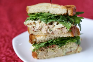 Vegan Artichoke + Bacon Chicken Salad Sandwiches