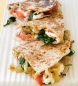 Goat Cheese, Caramelized Onion, and Spinach Quesadilla
