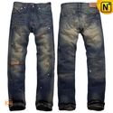 New York Mens Distressed Jeans Ripped Denim Jeans CW140237