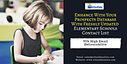 Enhance With Your Prospects Database With Freshly Updated Elementary Schools Contact List – School Data Lists