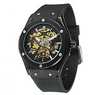 "THE BURIED TREASURE" Skeleton Automatic Watch With Rubber Band