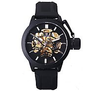 "THE NEW WORLD" Skeleton Automatic Watch with Stem Protector