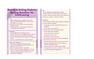 These questions are helpful and necessary to use when participating in peer conferences, review, editing, and revising.