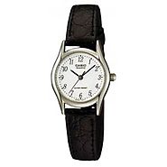 Buy Casio Women's White Dial Leather Band Watch (LTP-1094E-7BDF) Online in Dubai, UAE, Kuwait, Qatar.