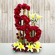 Online Flower Arrangements | Fresh Flower Basket Arrangement - OyeGifts