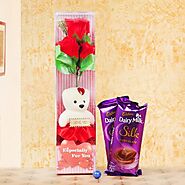 Buy or Order Red Rose Teddy Combo - Same Day Delivery Gifts : OyeGifts