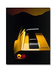 Buy Yellow Ferrari Boxer Car Poster and Canvas Print Online