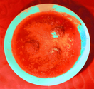 Tomato and Red Pepper Soup with Meatballs