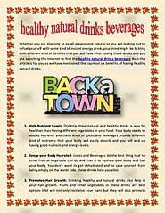 Healthy natural drinks beverages