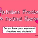 FREE Equivalent Heart Fractions and Decimals SMART BOARD Game