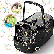 Bubble Machine,Automatic Bubble Blower Portable Electronics Bubble Maker for Kids with 2 Speeds,8000+ Bubbles Per Min...