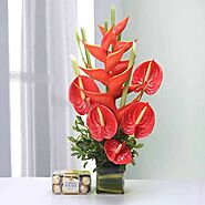 Glass Vase Flower Arrangements | Buy Flowers in Glass Vase - OyeGifts