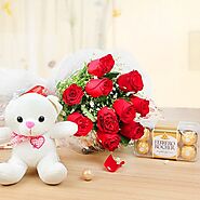 Buy Flowers Cuddly Choco Fantasy Midnight Gifts Delivery Online - OyeGifts