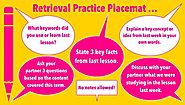 Kate Jones on Twitter: "Retrieval Practice placemat - great for verbal discussions between students. What verbal stra...