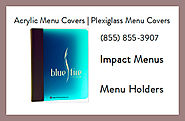 Stylish Blue Fire restaurant acrylic menu covers - Impact Menus