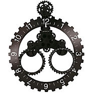 Invotis Wall Gear and DATE Clock BLACK/WHITE No.s