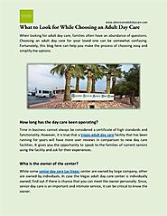 What to Look for While Choosing an Adult Day Care