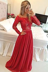 Long Sleeve Prom Dresses Two Pieces