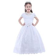 White Lace Flower Girl Dress | Wedding Party Dresses | Wedding Dresses – Promnova