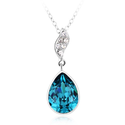 Valentine's Day Gifts - Swarovski Austrian Crystal Elements Drop Morning Dew Pendant Necklace - 18 Inch Chain 18k Pla...