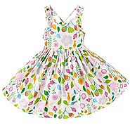 May zhang Little/Big Girls’ Dress Sleeveless Cotton Dress,Girls Countryside Overalls Flower Print for Summer