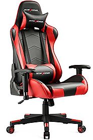 GTRACING Gaming Office Chair Game Racing Ergonomic Backrest and Seat Height Adjustment Computer Chair With Pillows Re...