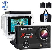 Campark ACT74 Action Camera 16MP 4K WiFi Waterproof Sports Cam 170 Degree Ultra Wide-Angle Len with 2 Pcs Rechargeabl...