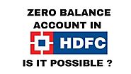 HDFC Bank Offer this Zero Minimum Balance Account