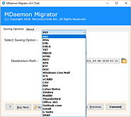 MDaemon Converter Wizard (Export MDaemon to Outlook PST, MSG, EML, EMLX, TXT, PDF, MBOX, HTML, MHT, XPS, RTF, DOC, IC...