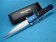 PROTECH BLUE DON WITH G-10 INLAYS SWITCHBLADE KNIFE