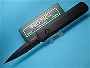 PROTECH GODFATHER 921PS SWAT BLACK HANDLE BLACK PARTIAL SERRATED BLADE SWITCHBLADE