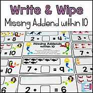 Missing Part Write and Wipe: Find the Missing Addend within 10 | TpT