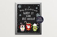 Hot Cocoa Sign- PRINTABLE, Baby, it's cold outside, Hot Chocolate Bar, Christmas Party, Winter Wedding, Holiday party...