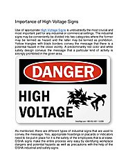 Importance of high voltage signs