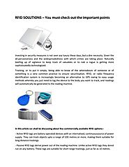 Rfid solutions–you must check out the important points by ets rfid - Issuu