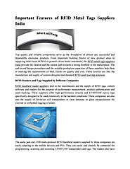 Important Features of RFID Metal Tags Suppliers India by ets rfid - Issuu
