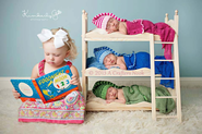 DIY Triple Doll Bed Bunk Bed Mattresses and Ladder Newborn Photography Prop Triplets, Boy Prop, Girl Prop