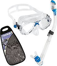 Cressi Marea and Dry Snorkel Combo Set with Carry Bag -Made in Italy